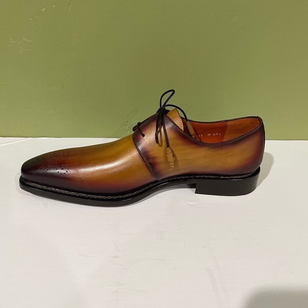 Mezlan shoes tan leather calf Oxford lace up size 11 - Picture 3 of 4